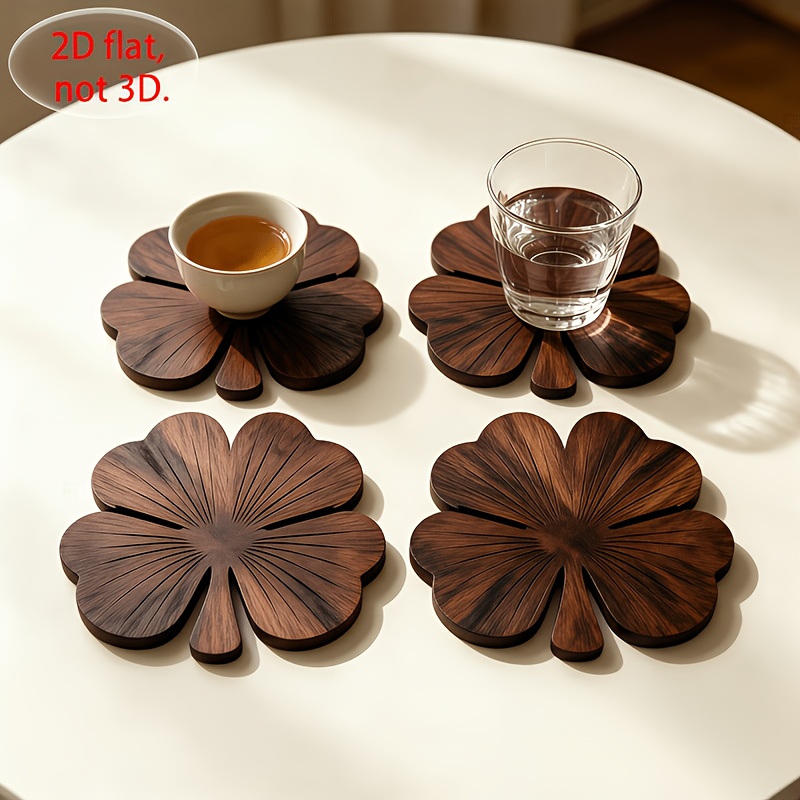 Coffee Tea And Sugar Set - Набор из 4-х плоских деревянных подставок